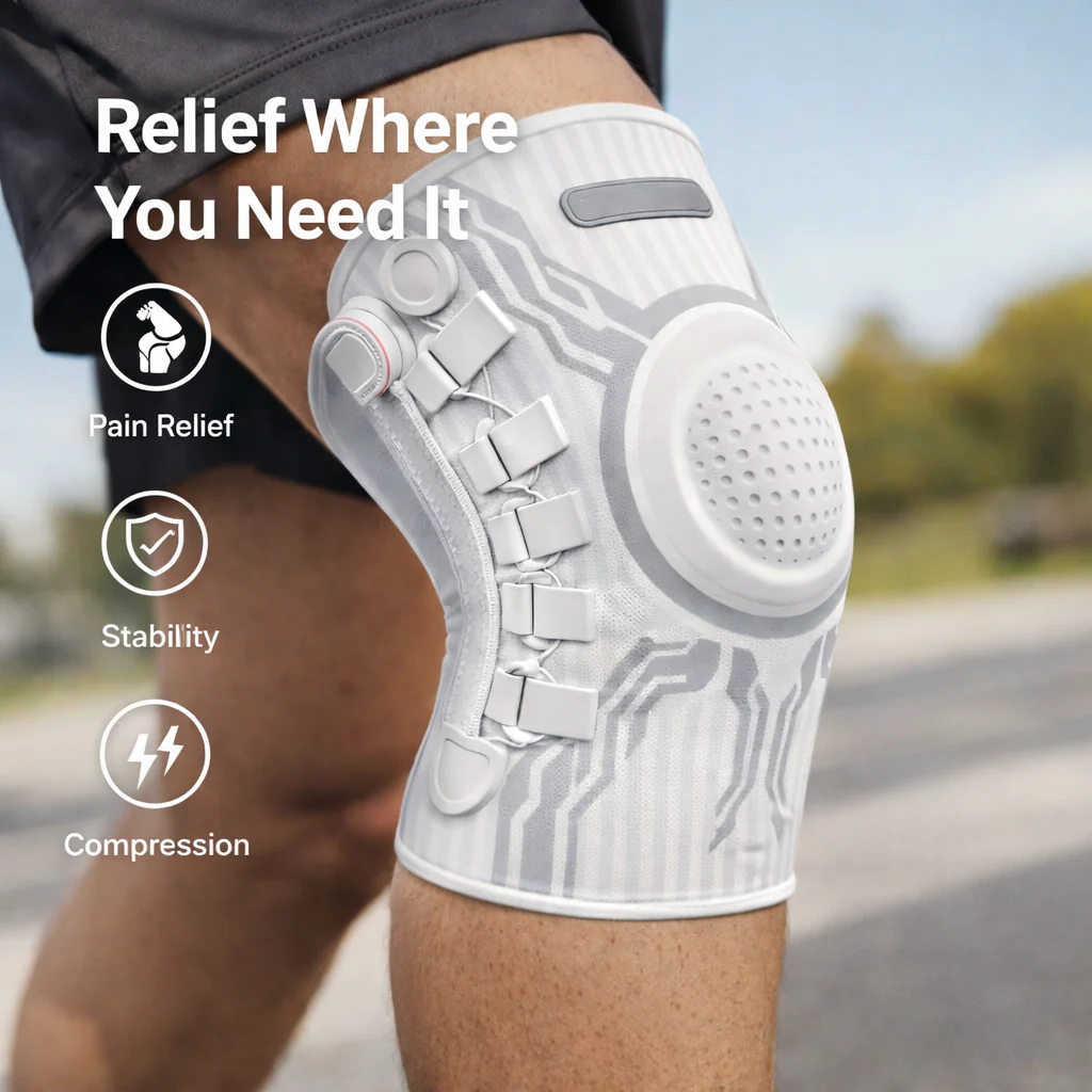 Adjustable Knob Compression Knee Brace with Stabilizers