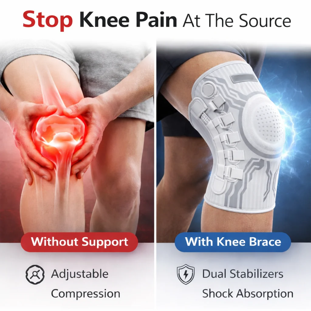 Adjustable Knob Compression Knee Brace with Stabilizers