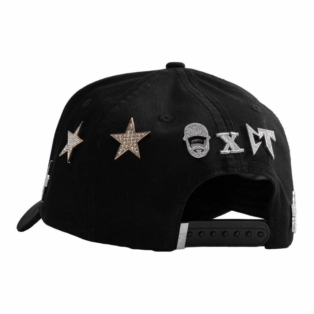 Luxury Rhinestone Star Moon Curved Brim Snapback