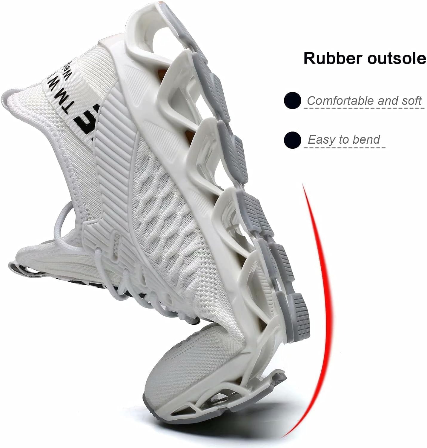 Men's Blade Sole Knit Running Athletic Sneakers