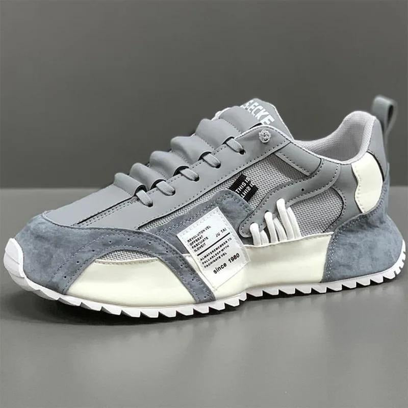 Retro Mixed Panel Suede & Mesh Casual Sneakers
