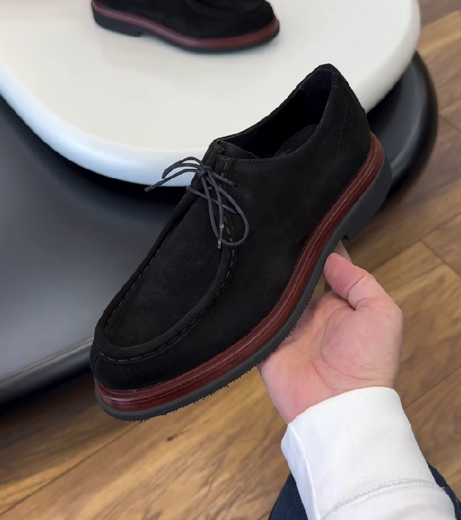 Vintage Suede Contrast Sole Casual Dress Shoes