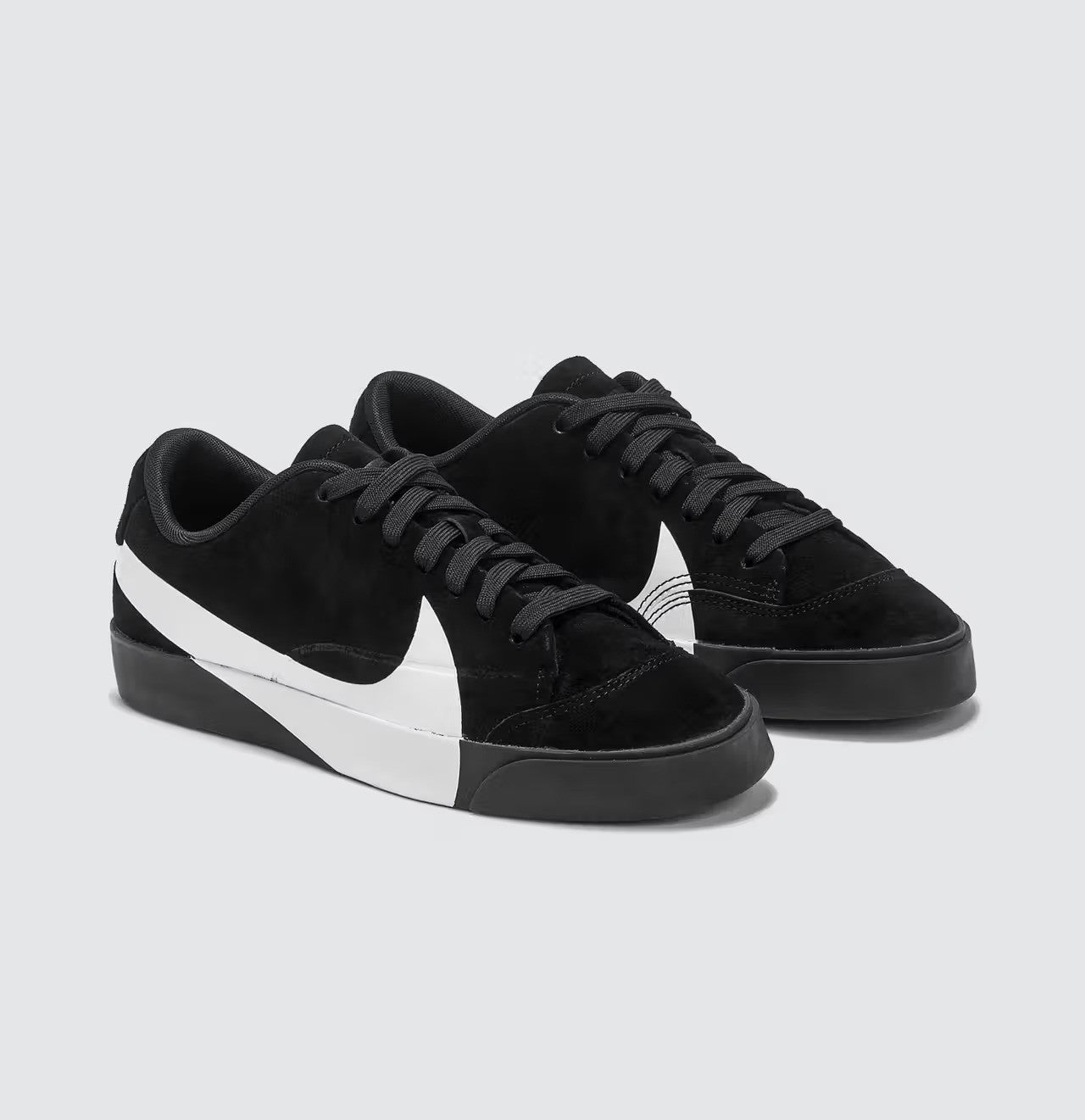 Black Suede Low-Top Skate Sneakers
