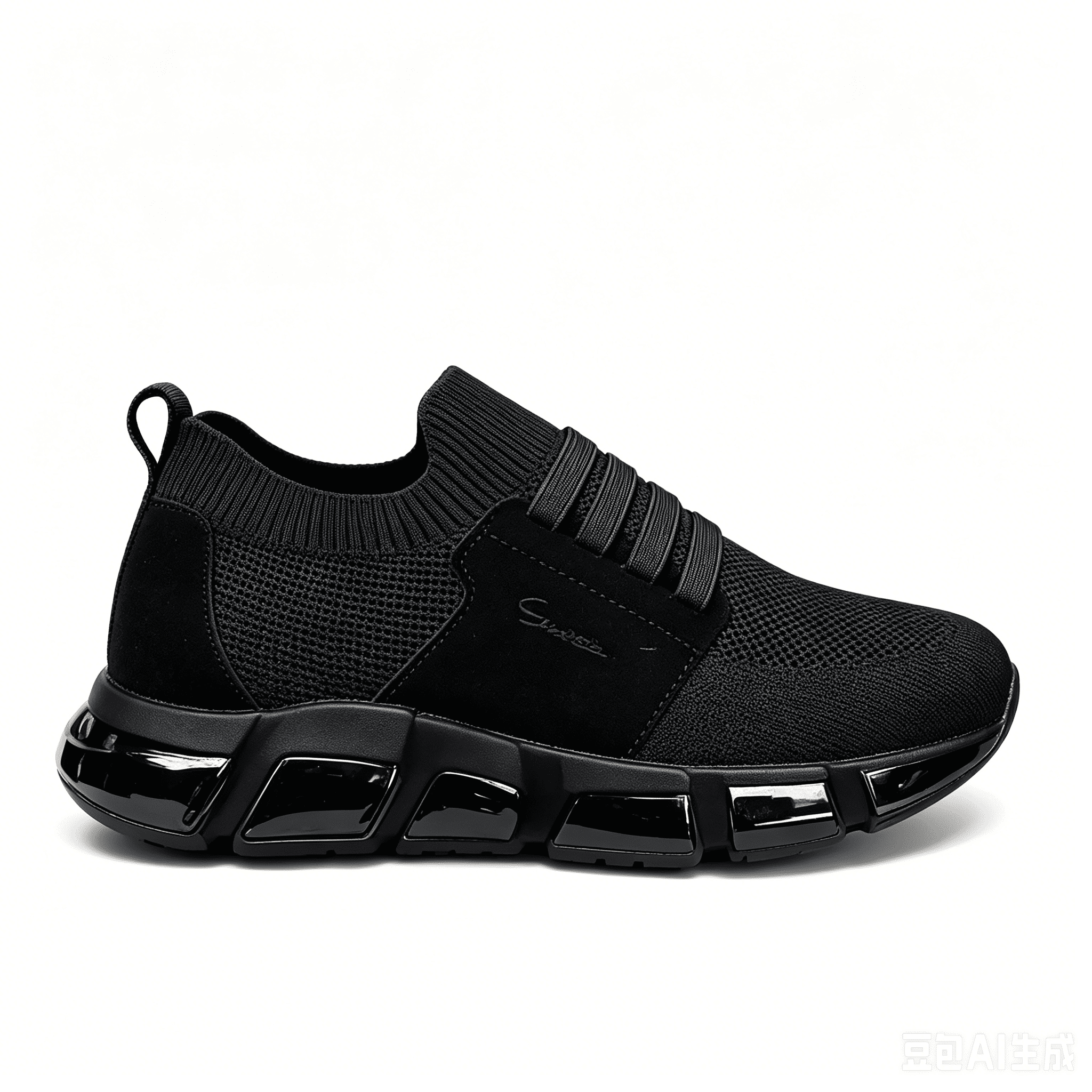 Mixed-Media Knit Air Cushion Sneakers