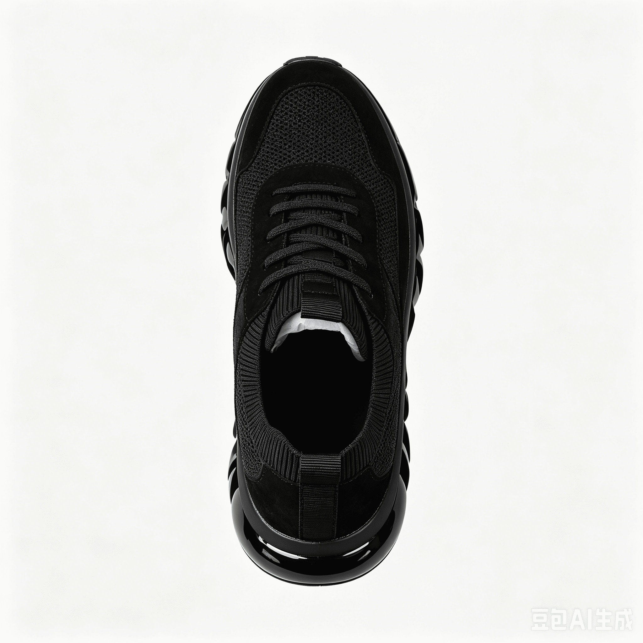 Mixed-Media Knit Air Cushion Sneakers