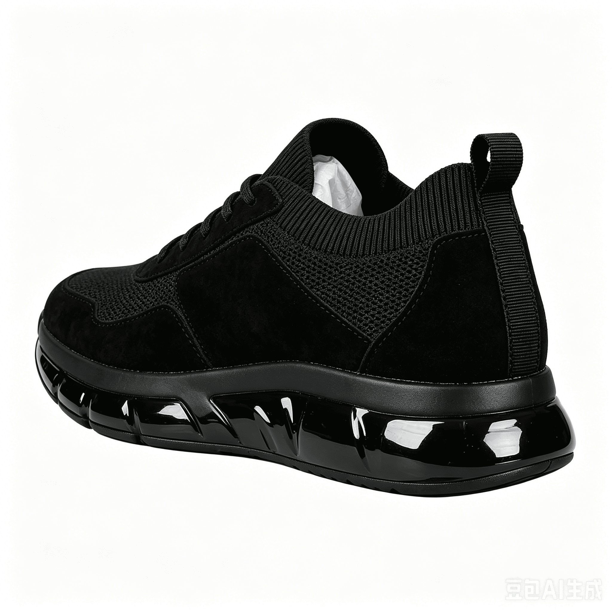 Mixed-Media Knit Air Cushion Sneakers