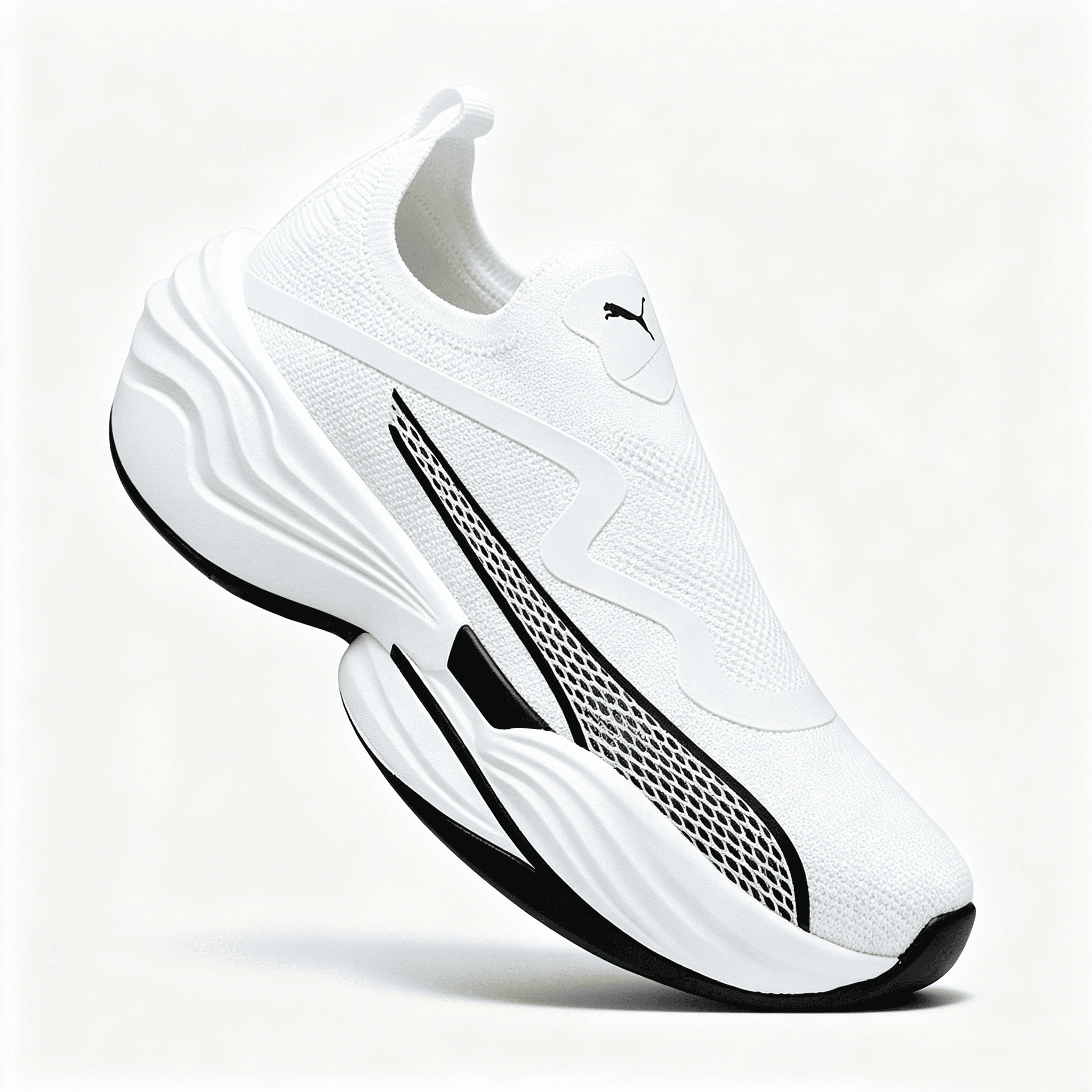 Seamless Knit Slip-On Wedge Sneakers