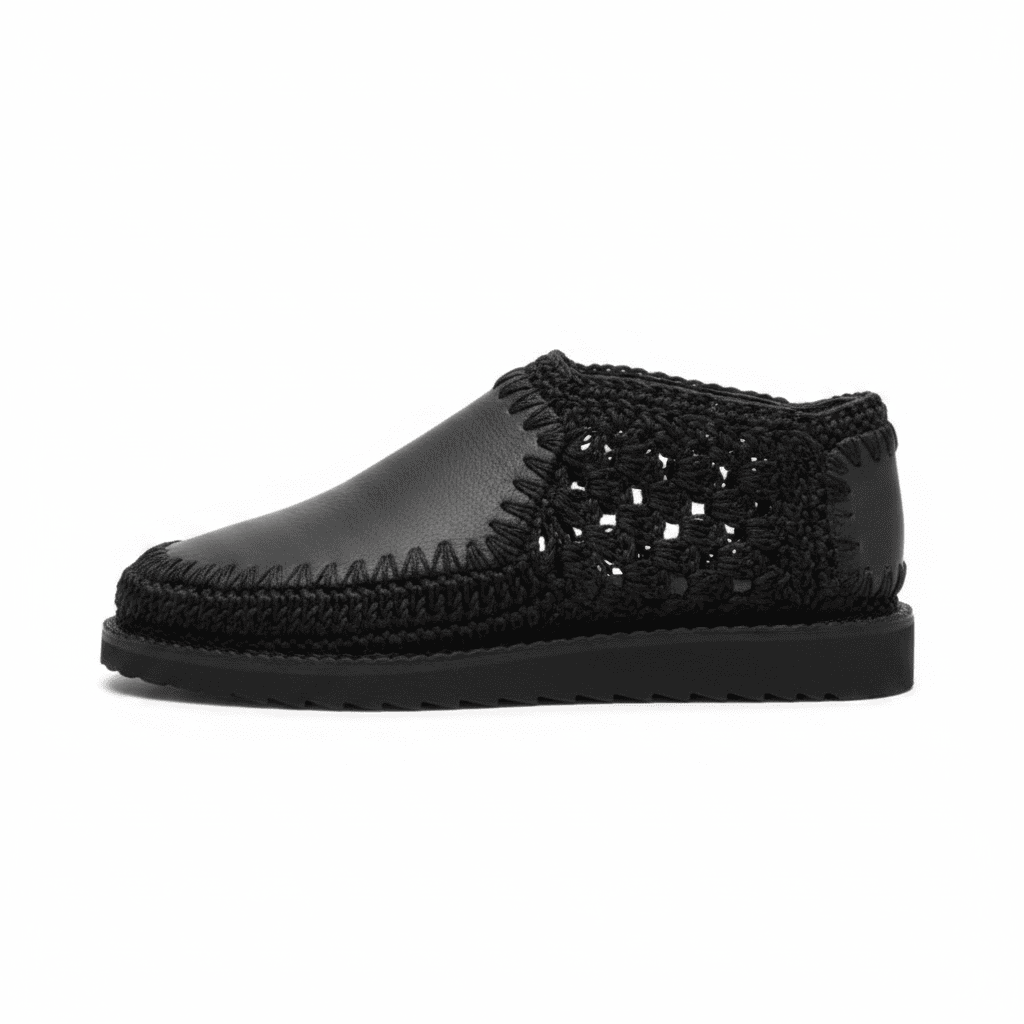 Noir Lattice Slip-On Boot