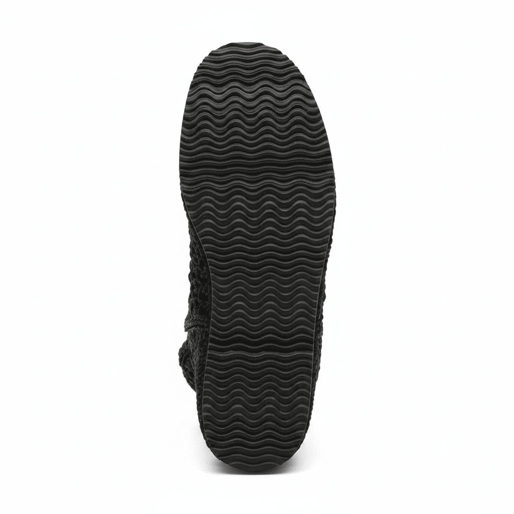 Noir Lattice Slip-On Boot