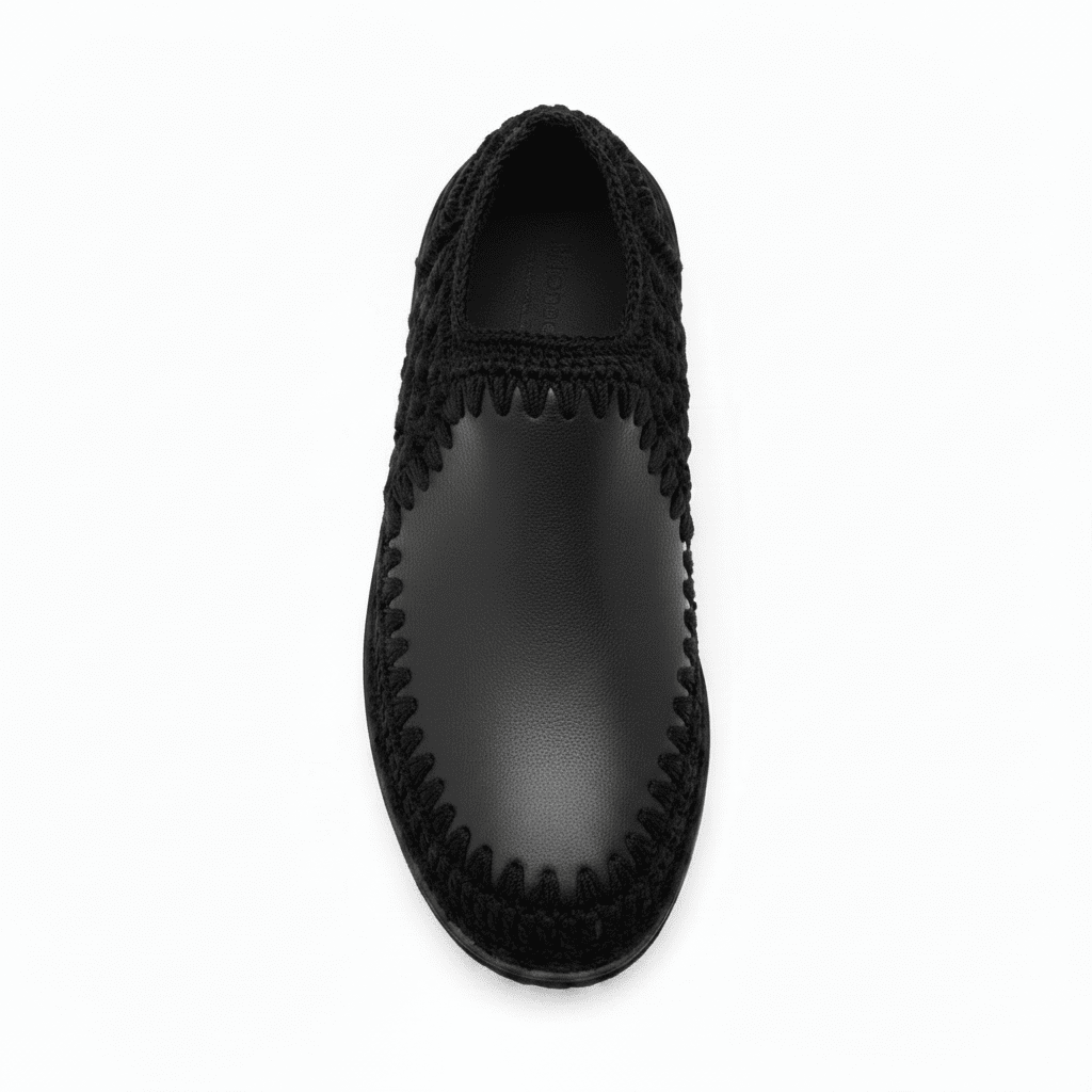 Noir Lattice Slip-On Boot