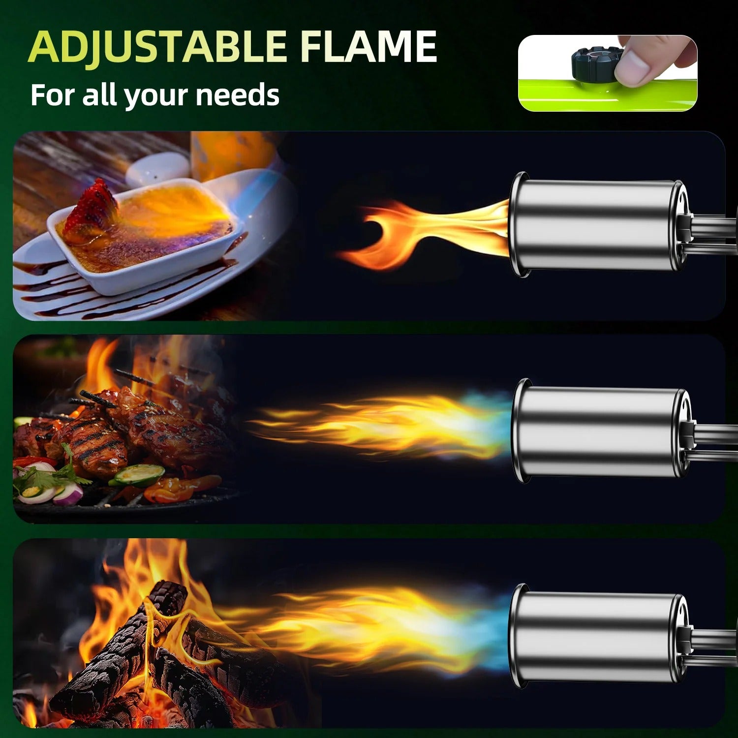 Powerful Propane Torch,Kitchen Cooking Torch With One-Touch Max Fire(Tank Not Included)