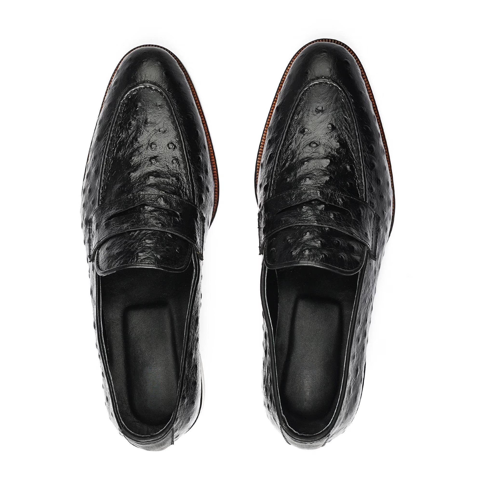 Handmade ostrich leather shoes