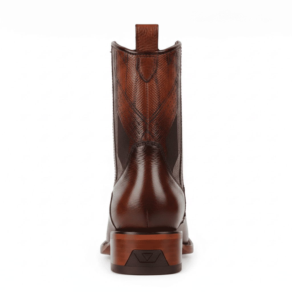 Lattice Burnished Leather Zip Boot