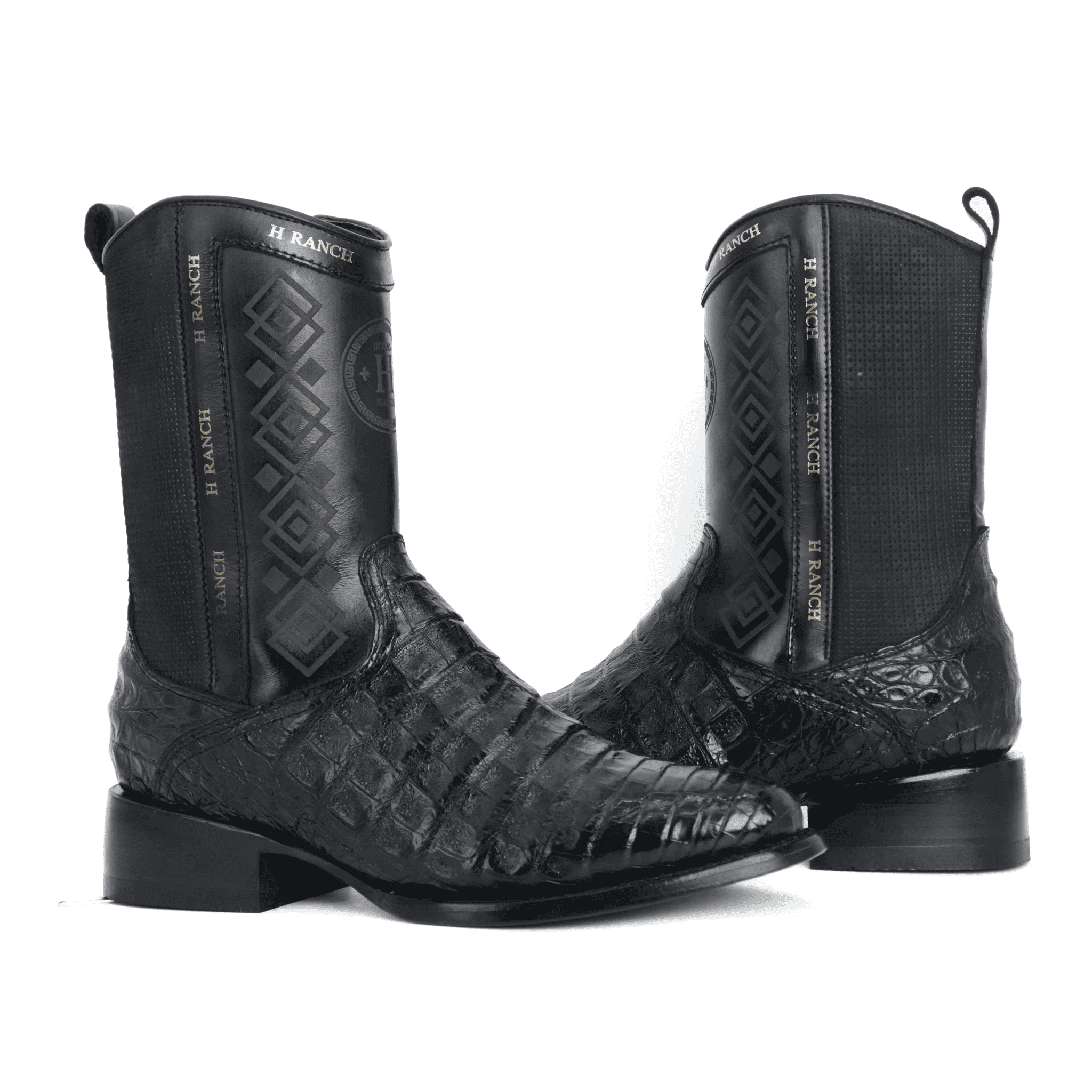 Crocodile leather Western boots