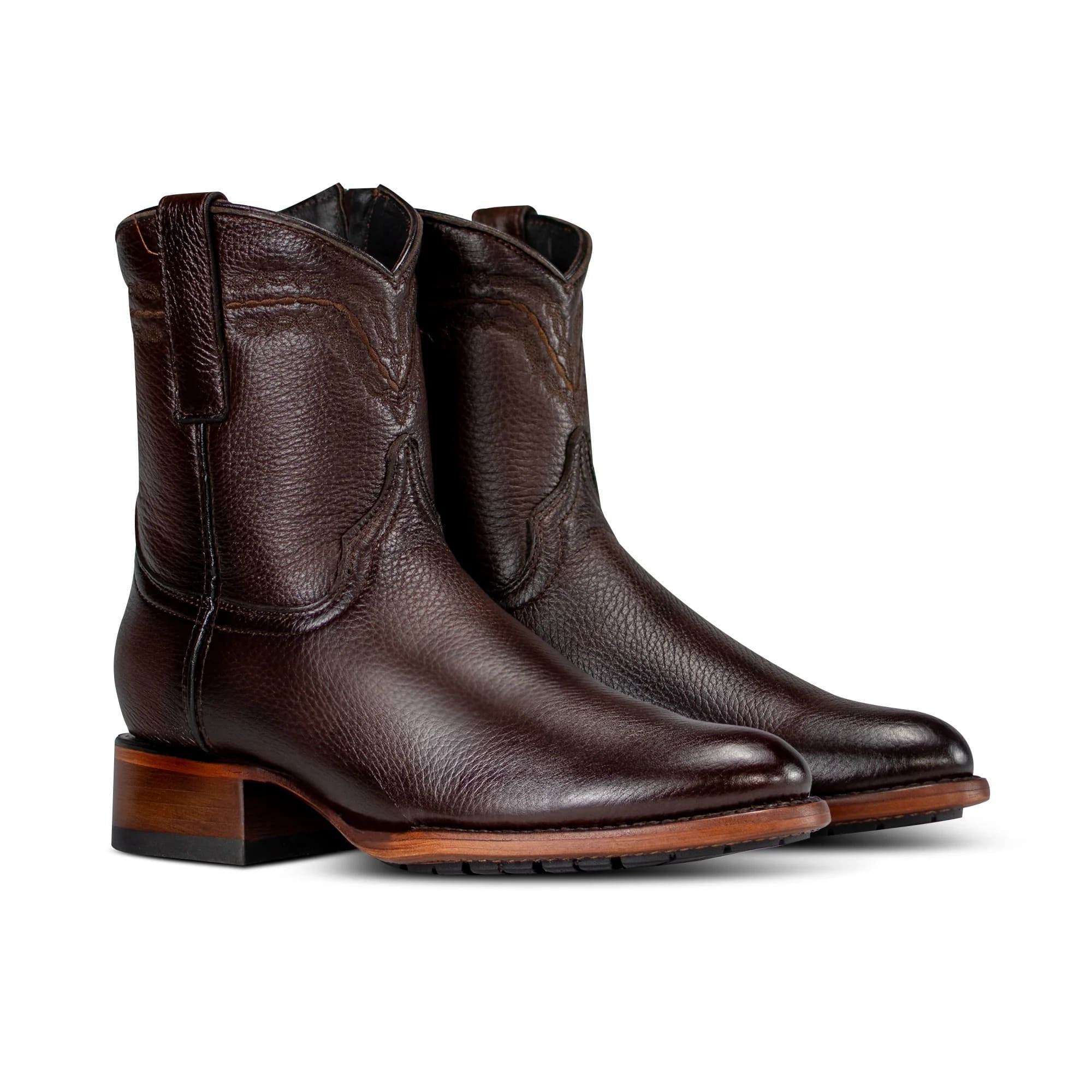 Genuine Leather Western Ankle Boot