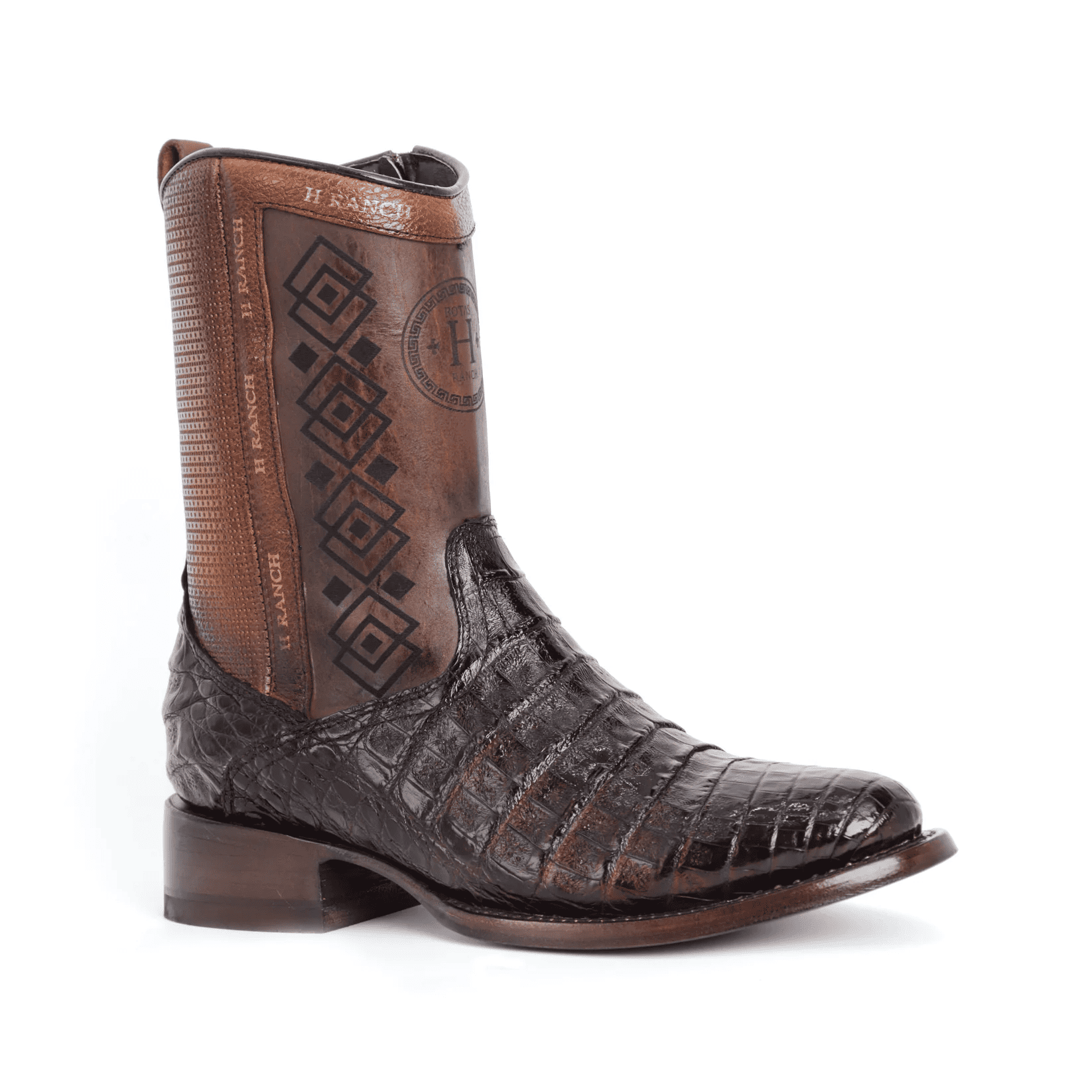 Crocodile leather Western boots