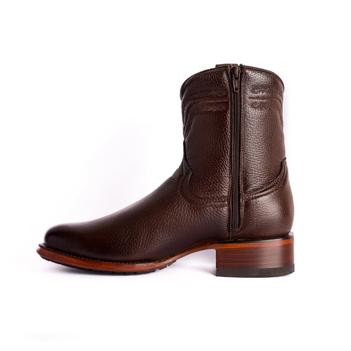 Genuine Leather Western Ankle Boot