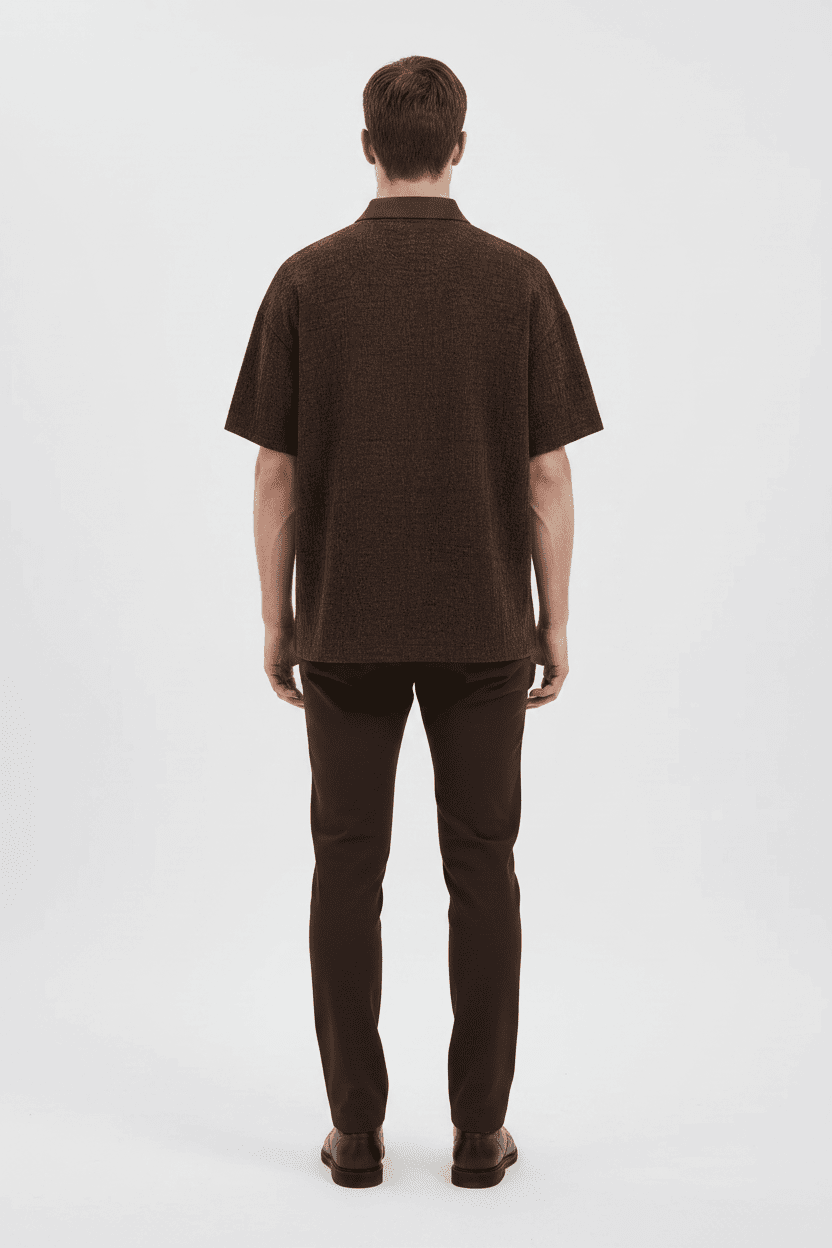 Textured Knit Polo Shirt
