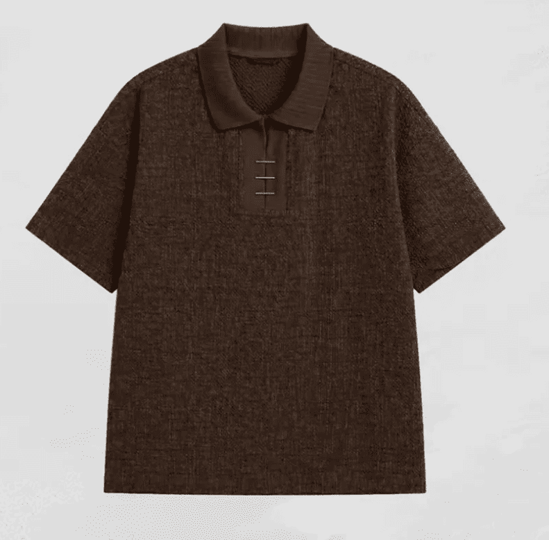 Textured Knit Polo Shirt
