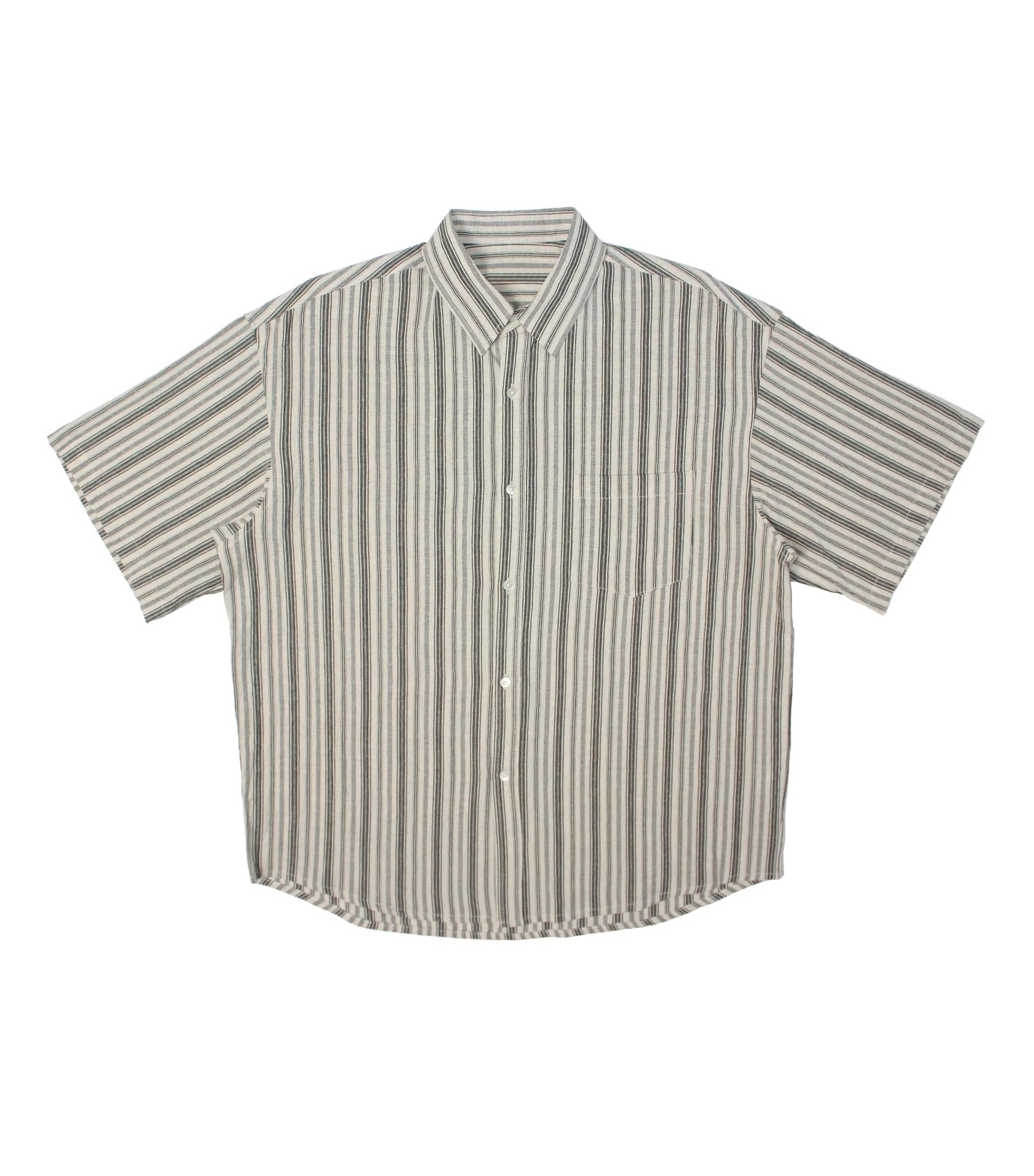 Oversized Striped Short-Sleeve Shirt