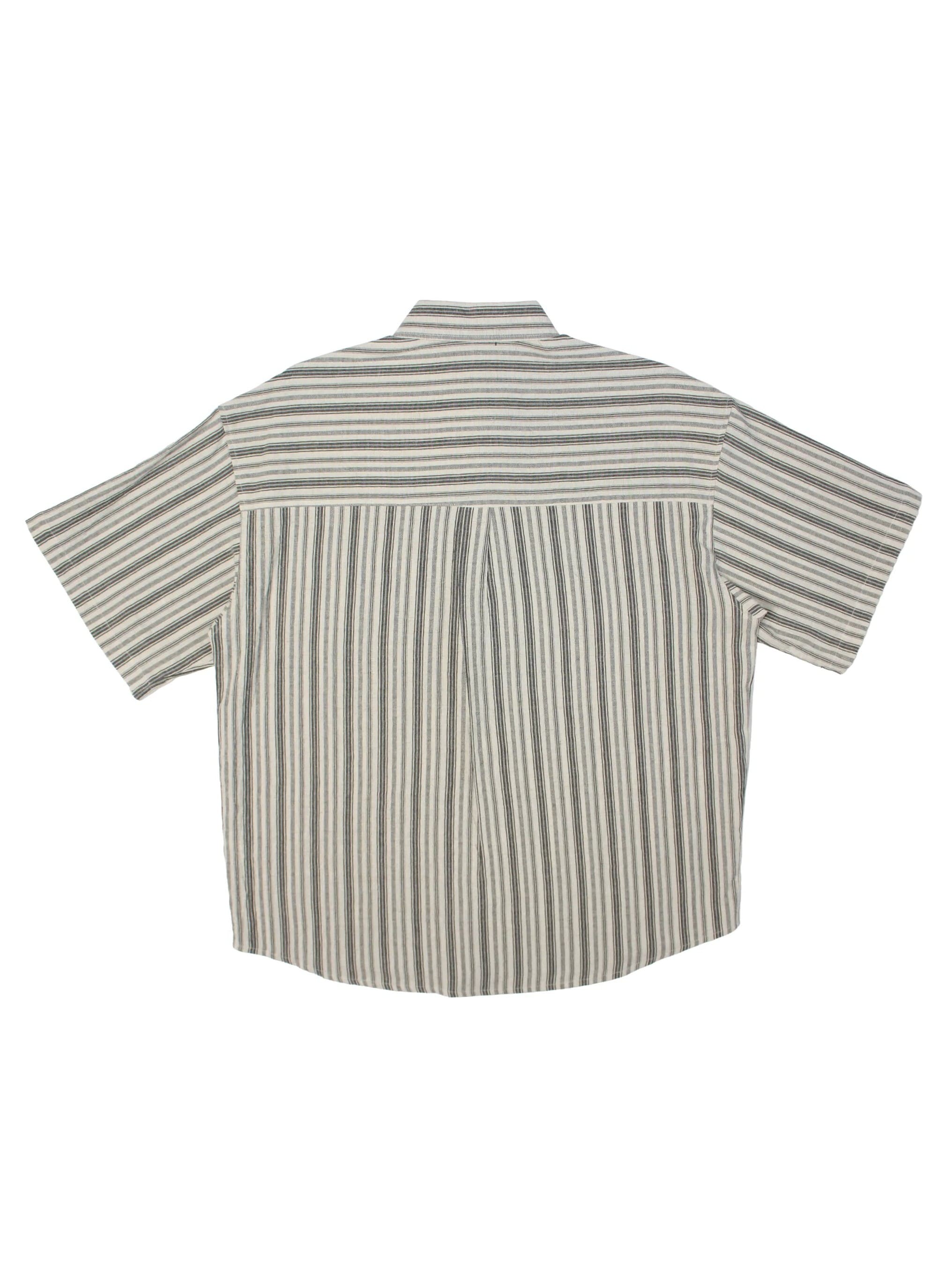 Oversized Striped Short-Sleeve Shirt