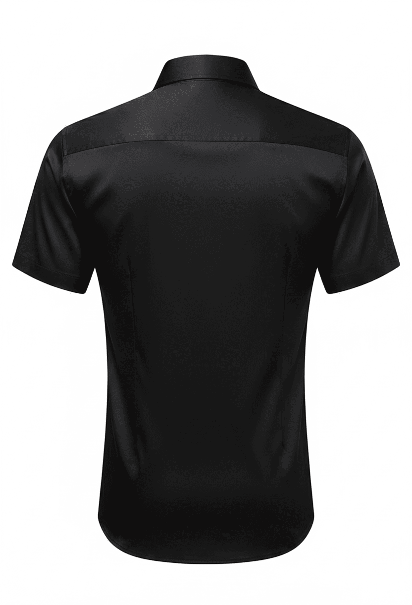 Slim-Fit Satin-Finish Short-Sleeve Dress Shirt