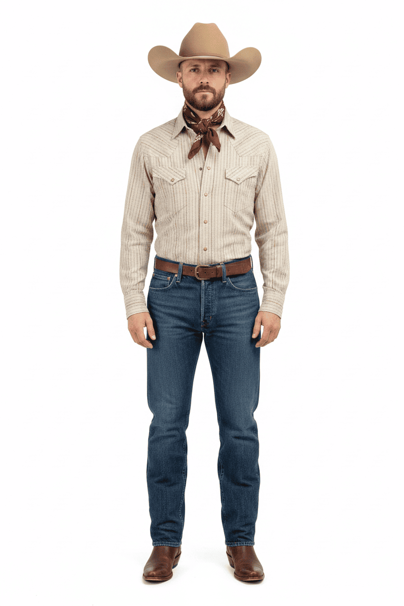 Vintage Stripe Western Long Sleeve Snap Shirt