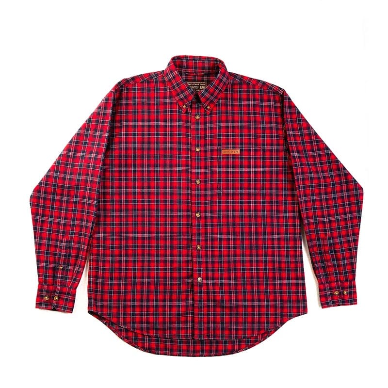 Red Tartan Plaid Flannel Long Sleeve Button-Down Shirt