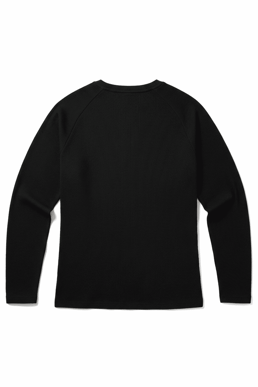 Ribbed Slim Fit Henley Long Sleeve T-shirt