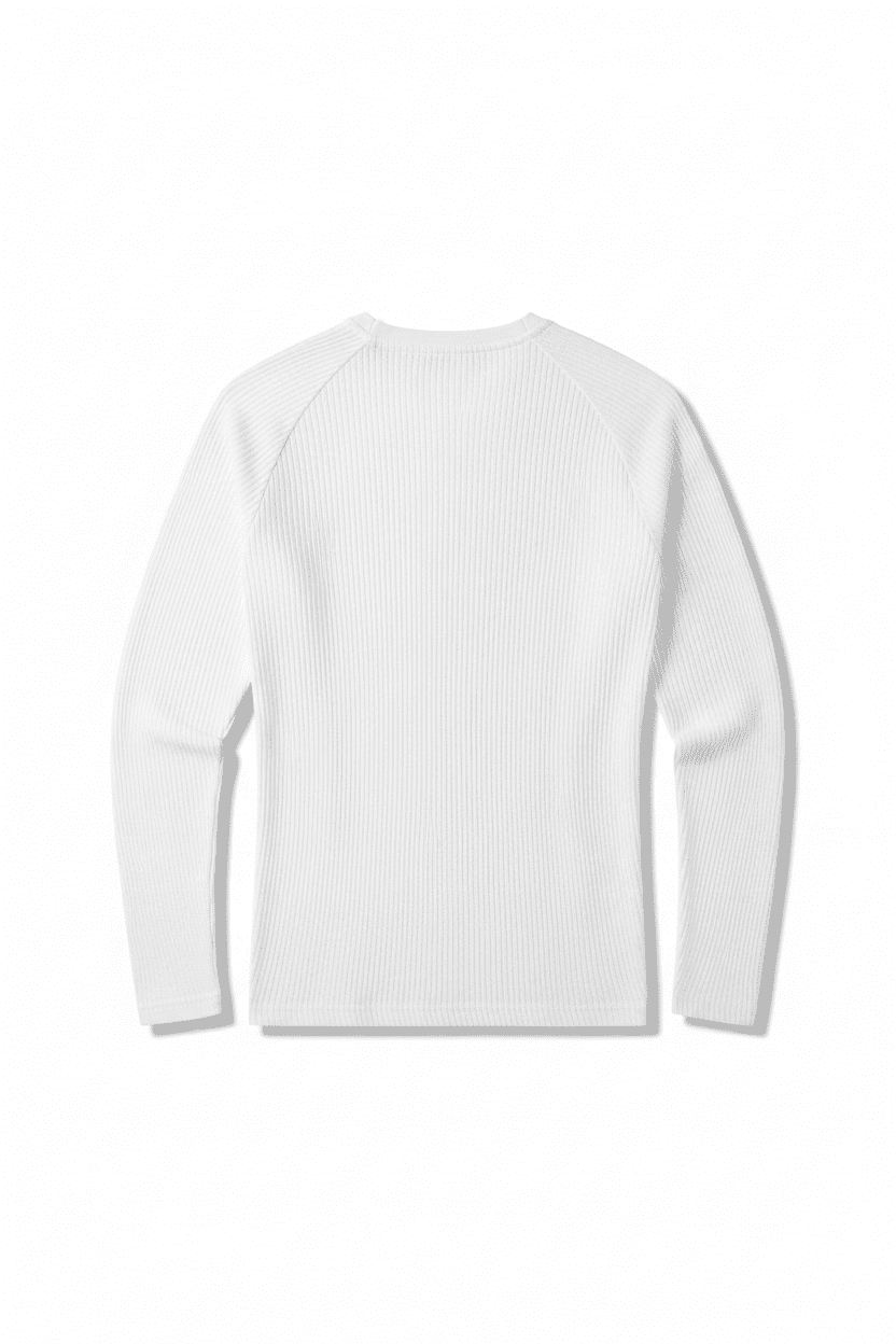 Ribbed Slim Fit Henley Long Sleeve T-shirt