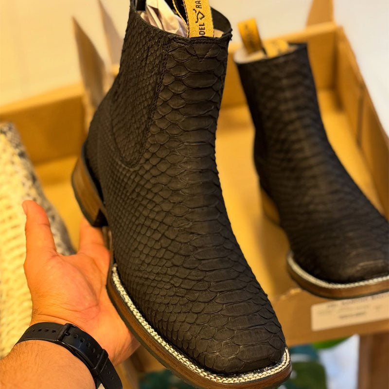 ⏰Limited Time Offer ⏰Men's Python Square-Toe Ankle Boots