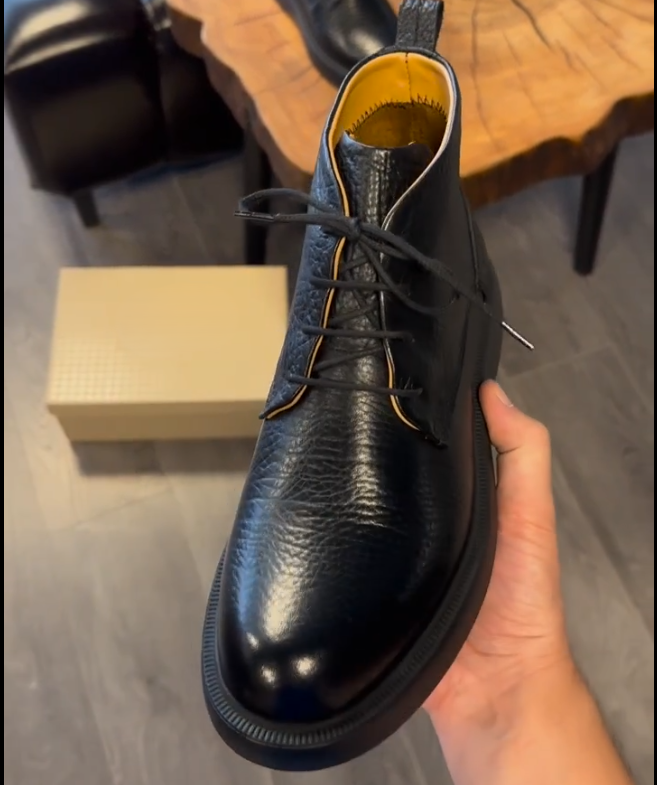 High -quality DedicationNew Rough Textured Leather Men's Boots