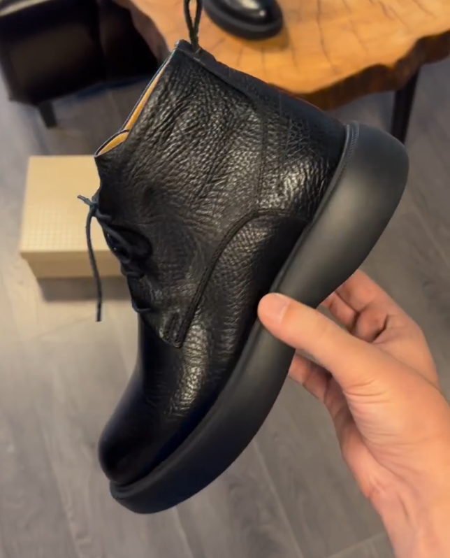 High -quality DedicationNew Rough Textured Leather Men's Boots