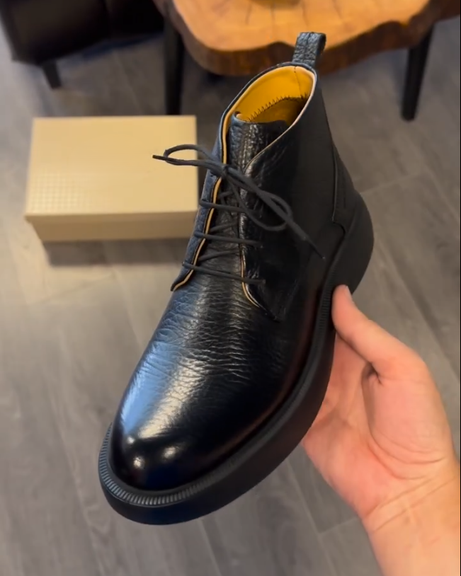 High -quality DedicationNew Rough Textured Leather Men's Boots